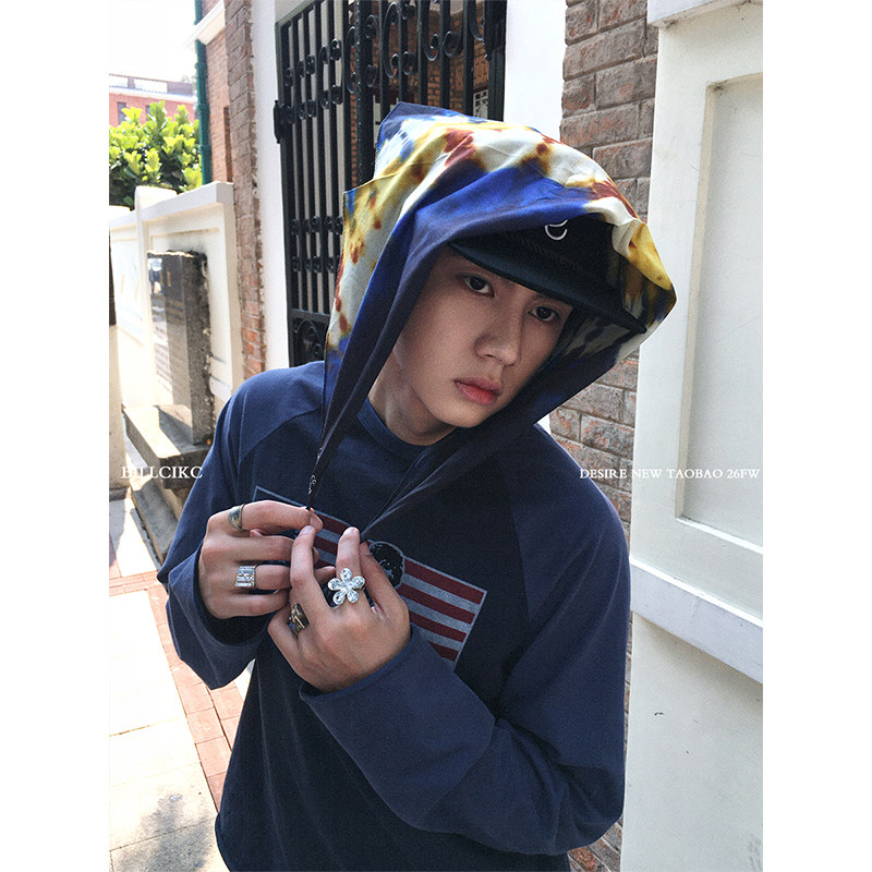 CiKC 原创小众晕染渐变方巾头巾男女y2k嘻哈街头潮流领巾多用腰链