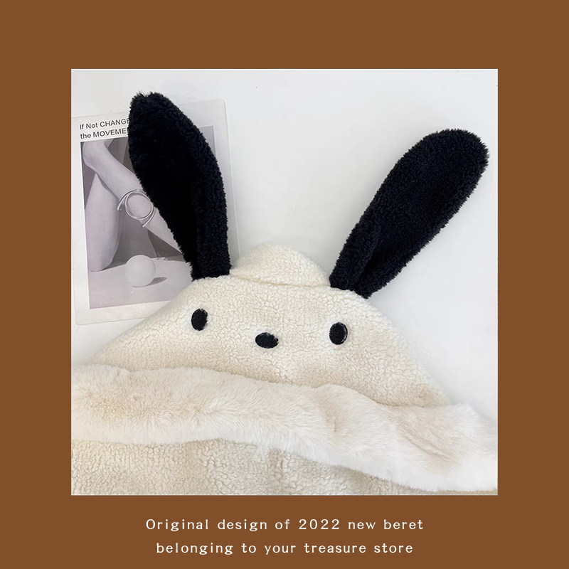 추위 무서워하는 분들 여기 보세요 파차 강아지 모자와 스카프 올인원 겨울 플러시 강아지 목 스카프와 장갑 ??3종세트