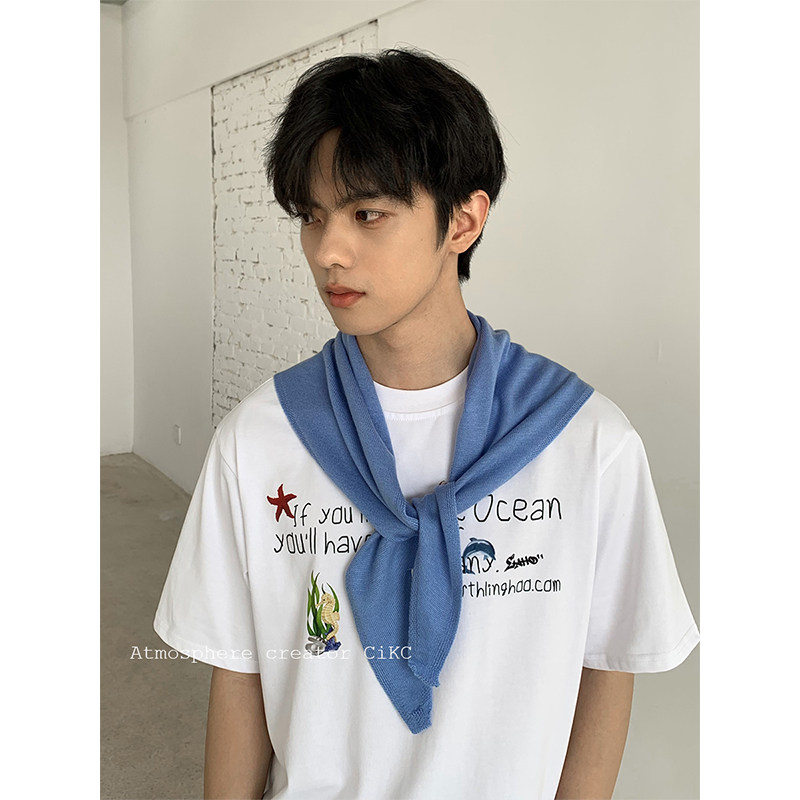 CiKC简约百搭纯色三角巾