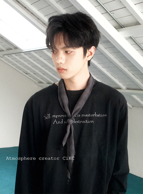 复古时髦百搭三角巾男女小众设计格纹叠带领巾潮牌搭配三角小围巾