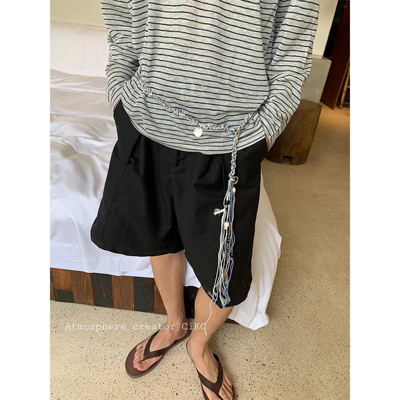 多股手编复古混色腰链