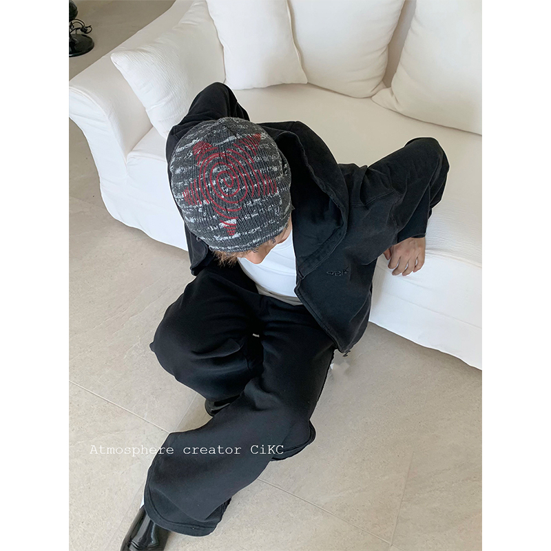 日系时髦复古做旧破碎冷帽