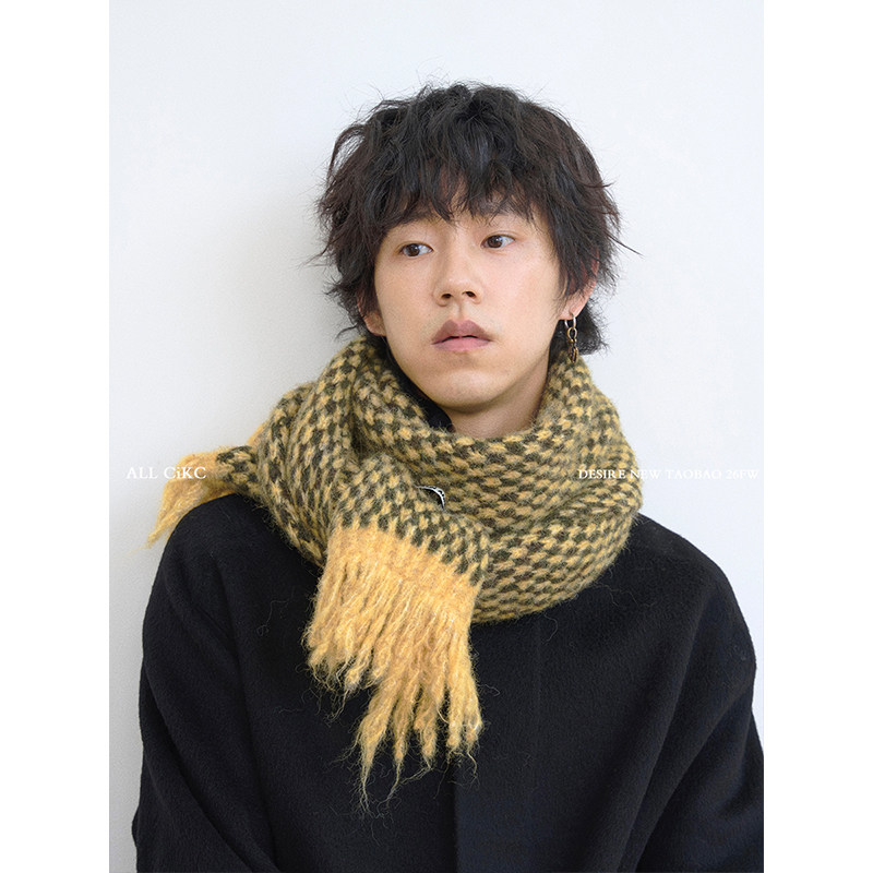 定制加仑黄小众设计保暖围巾