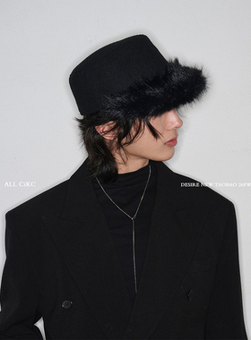 CiKC 韩国时髦仿皮草骑士帽男女秋冬小众设计马术帽高级感个性潮