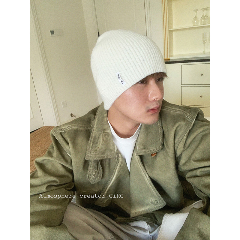 韩国博主同款纯色针织包头冷帽
