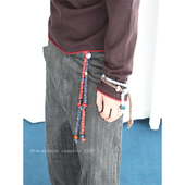 复古vintage时髦裤 子挂坠多用手链项链腰链韩国嘻哈拼色配饰手串