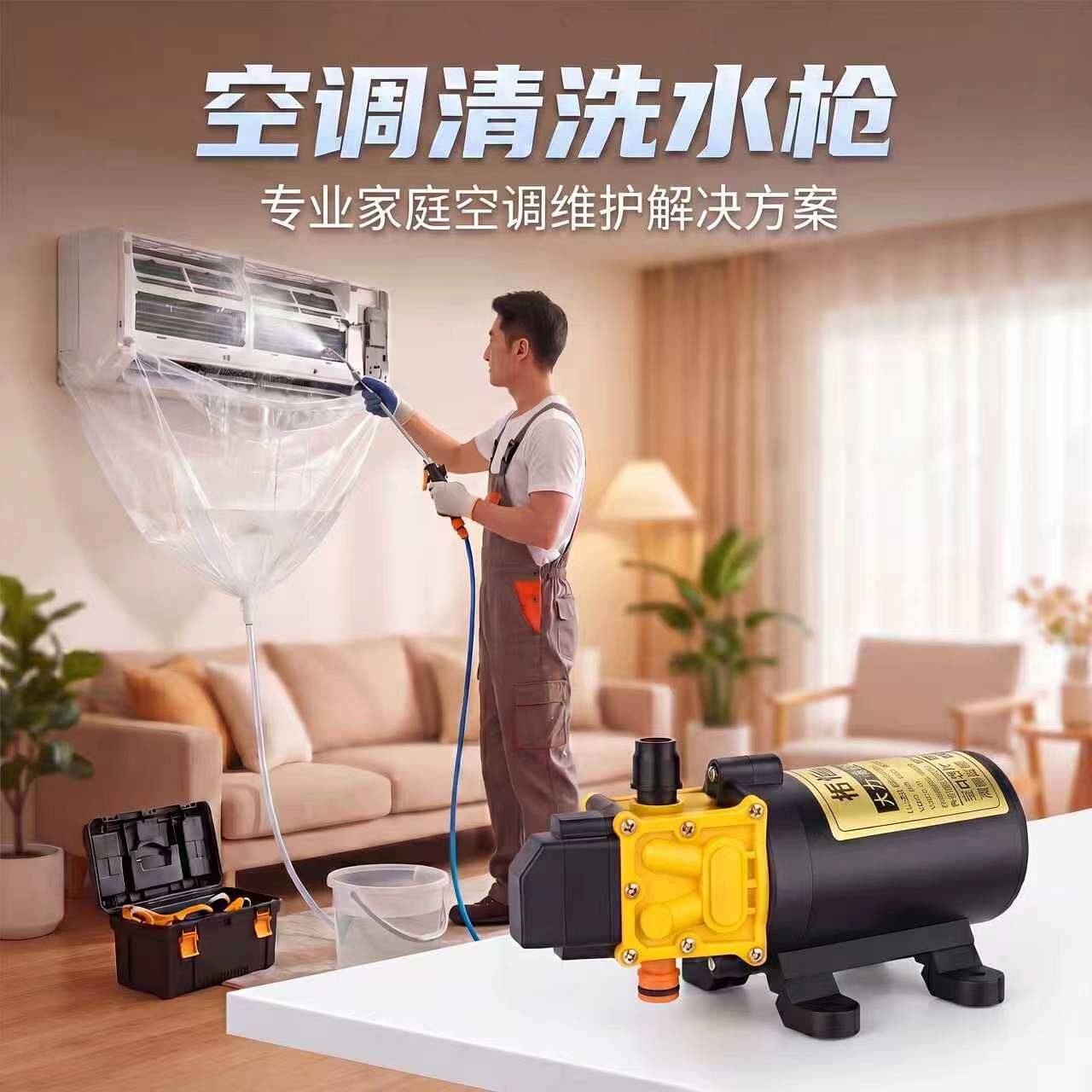 洗空调专用水枪空调清洗全套工具小型高压家用智能水泵家电清洗机