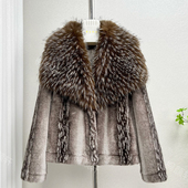 短款 2025新款 冬季 皮草外套仿水貂毛皮毛一体环保毛毛外套女大毛领