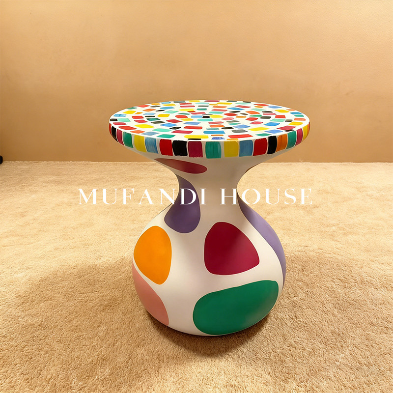 慕梵迪波普风彩色马赛克边几设计师款趣味拼色角几客厅沙发小茶几,住宅家具,角几/边几,淘宝优惠券,粉丝福利购,淘宝优惠卷