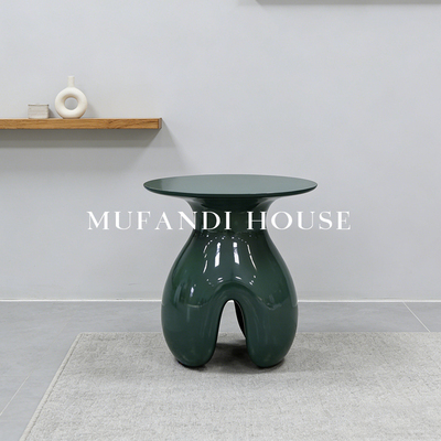 慕梵迪现代艺术墨绿镂空边几设计师款轻奢客厅沙发角几创意小茶几