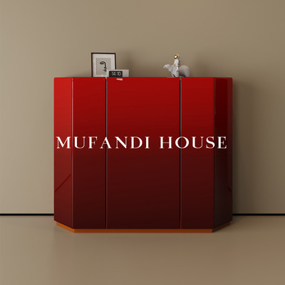 慕梵迪储物柜艺术简约设计师款Cassina餐边柜渐变酒红轻奢玄关柜