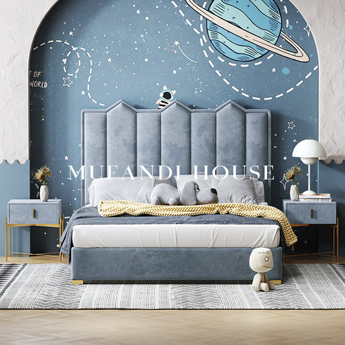 慕梵迪1.5米男孩轻奢布艺儿童床