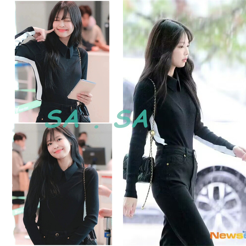 Jennie同款polo领针织衫(高品质)