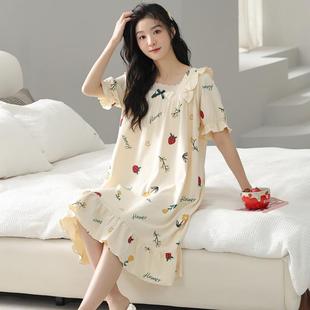 女款 纯棉甜美法式 睡裙夏季 2025新款 家居服仙女睡衣 公主风夏款 短袖