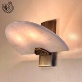 半切割圆柱形piera云石壁灯扇形复古镂花过道现代雪花石镜前灯