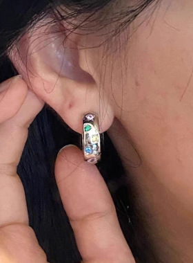 撤柜彩锆星星耳扣女轻奢小众星语心愿耳环甜酷夏日多巴胺彩色锆石