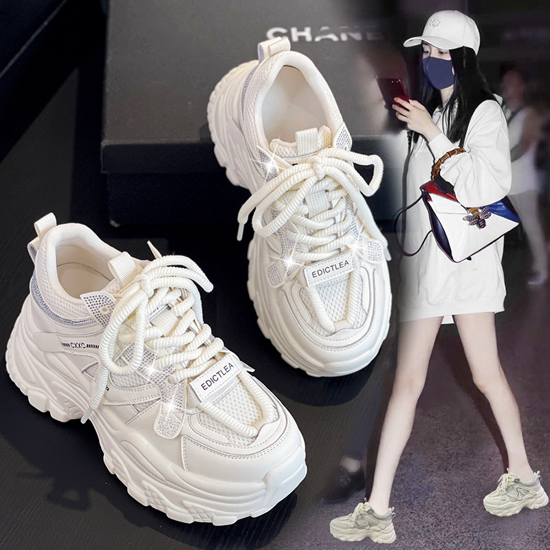 撤柜断码爆款厚底老爹鞋女新款增高显瘦休闲女鞋百搭CM高跟运动鞋