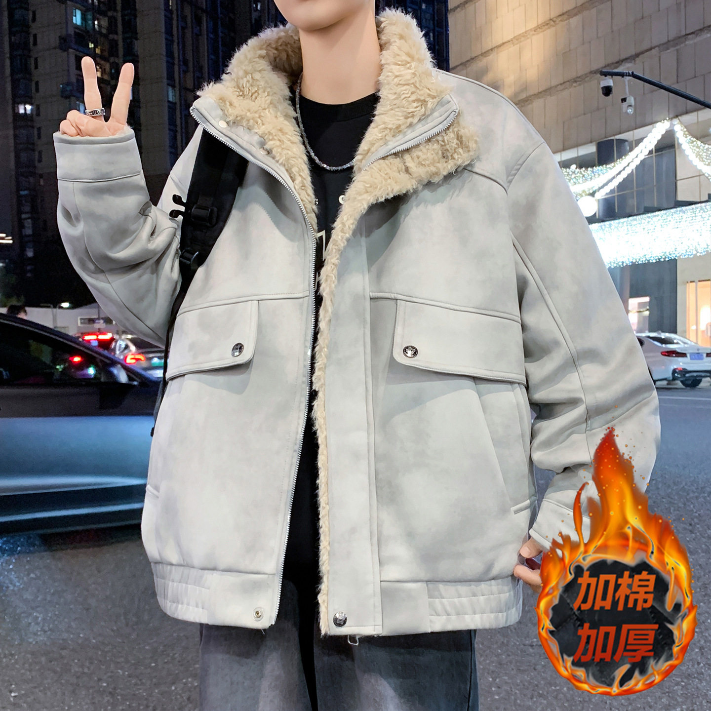 德国新款冬季外套男孩青少年初中高中学生加棉加厚大童夹克棉服