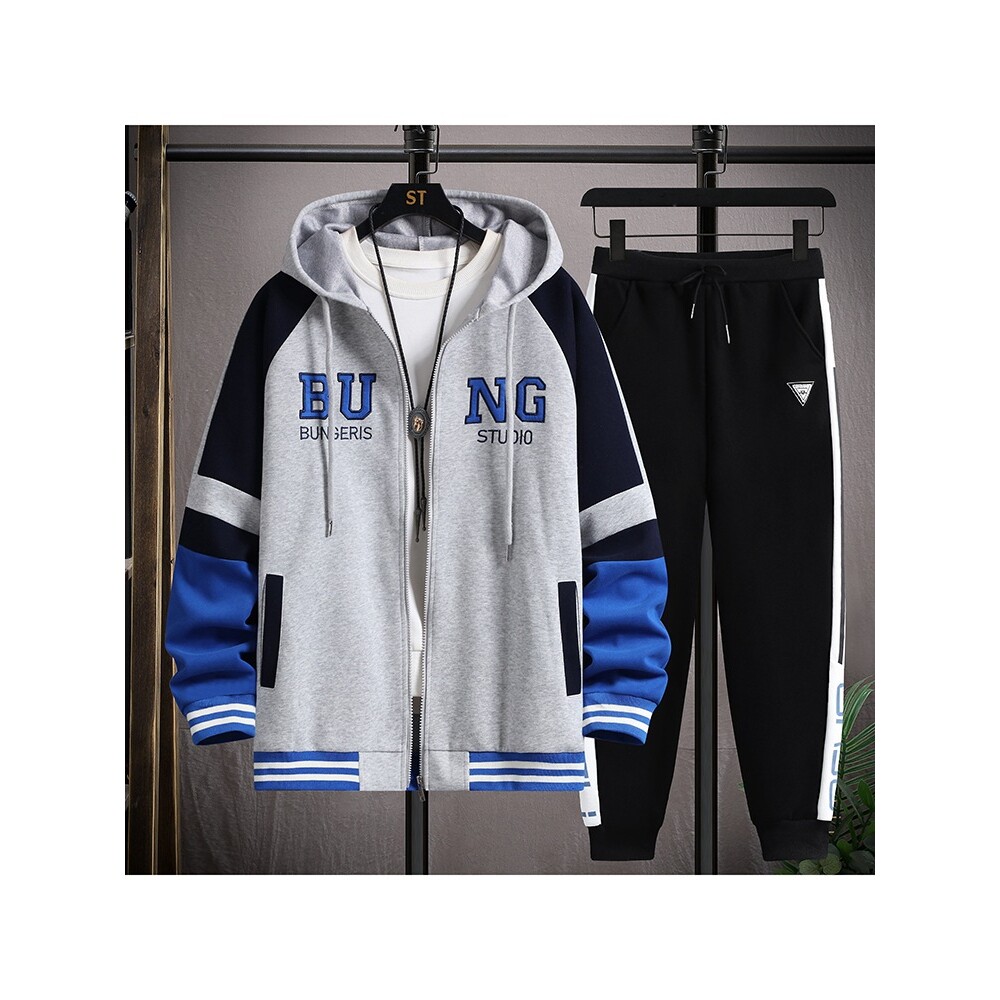 德国季青少年连帽夹克套装岁男孩初中学生运动开衫外套