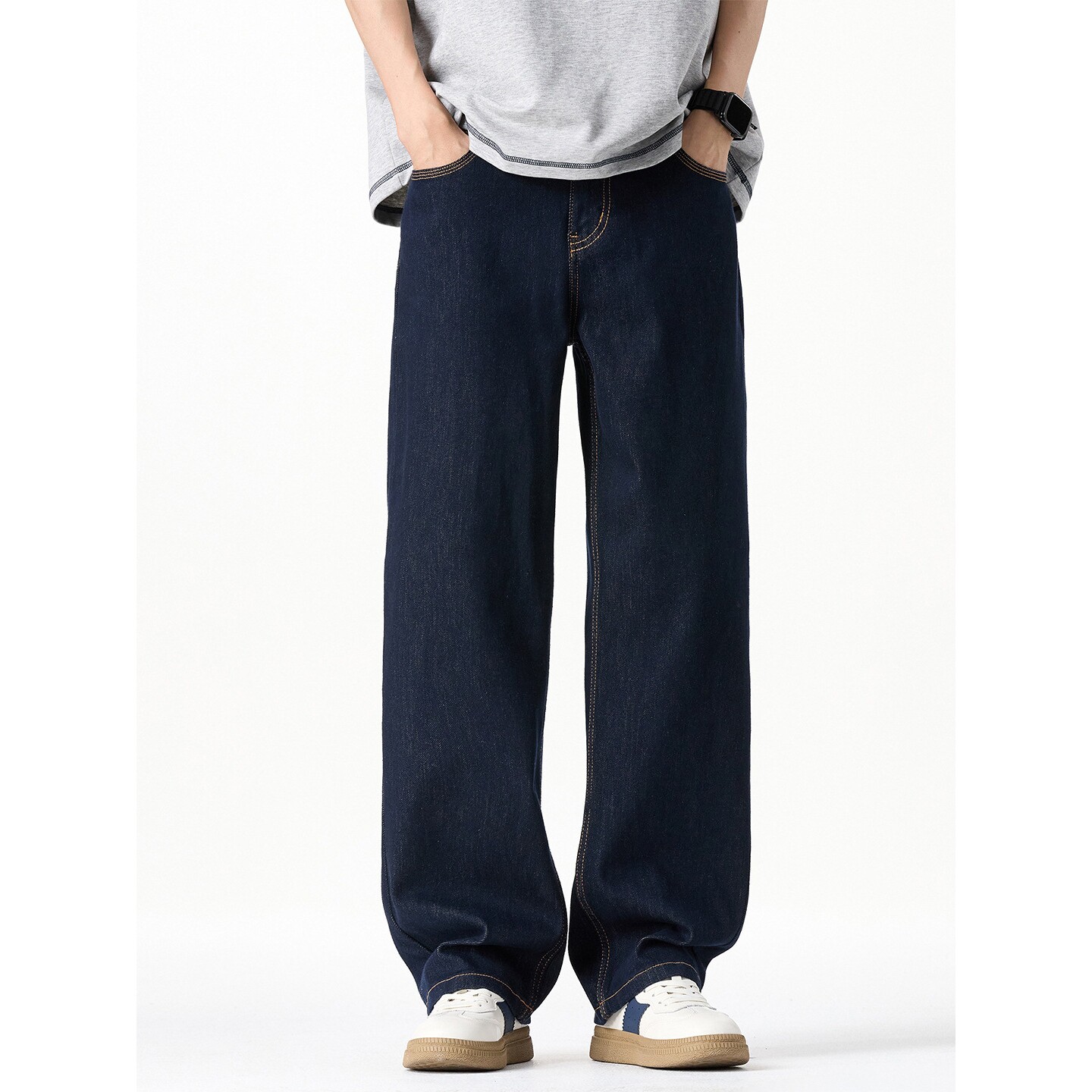 德国美式复古牛仔裤男款季新款男士直筒裤宽松潮流百搭男生长裤