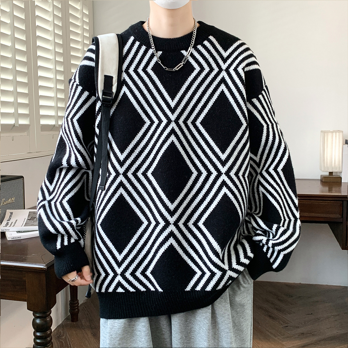 香港撤柜新款冬季毛衣男孩青少年初中高中学生线衣服大童打底针织