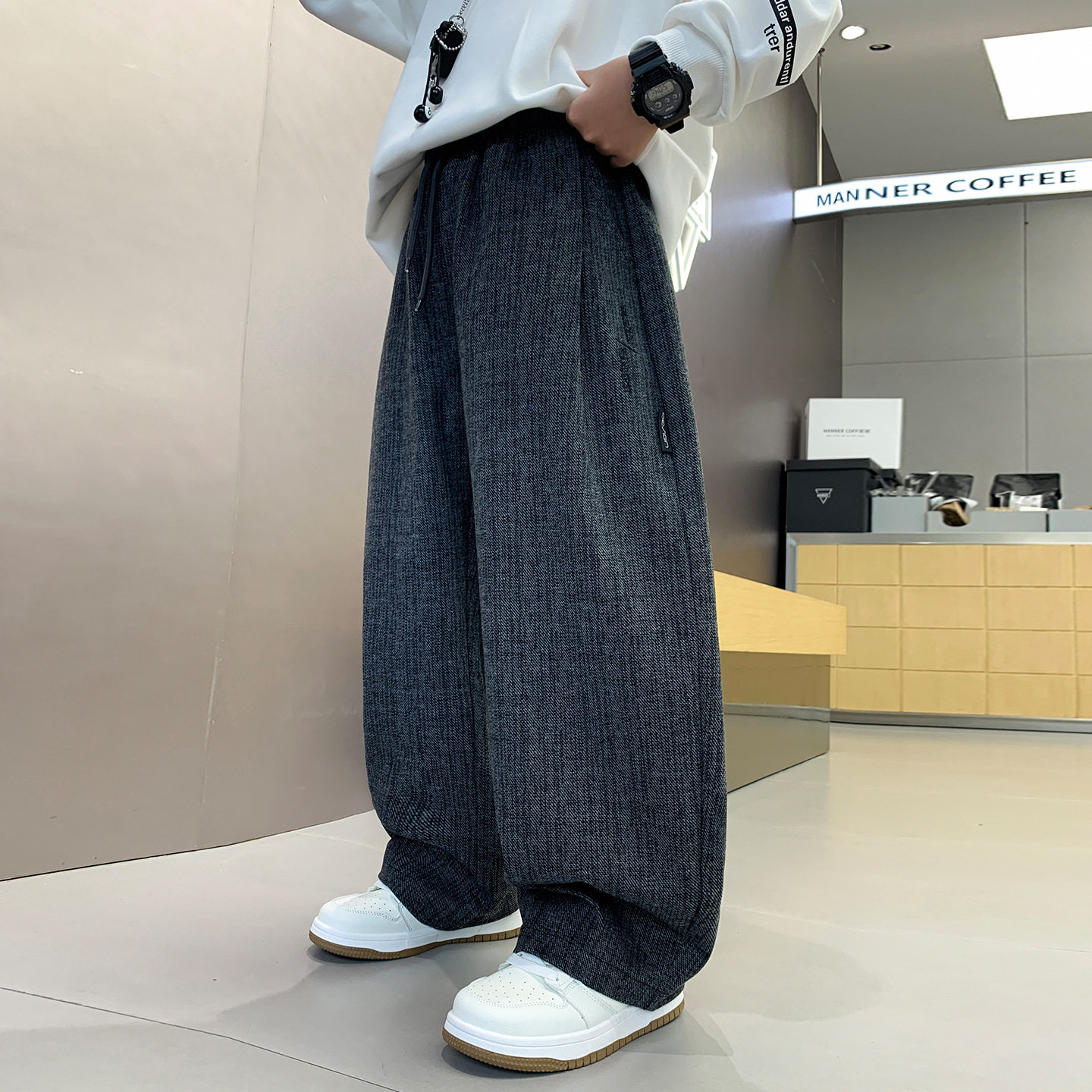 德国男童裤子新款儿童休闲大童宽松直筒阔腿运动裤潮童裤