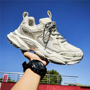 歐洲新品 夏季 透氣網(wǎng)面高級感跑步運動鞋 學(xué)生休閑增高港風(fēng)老爹 男鞋