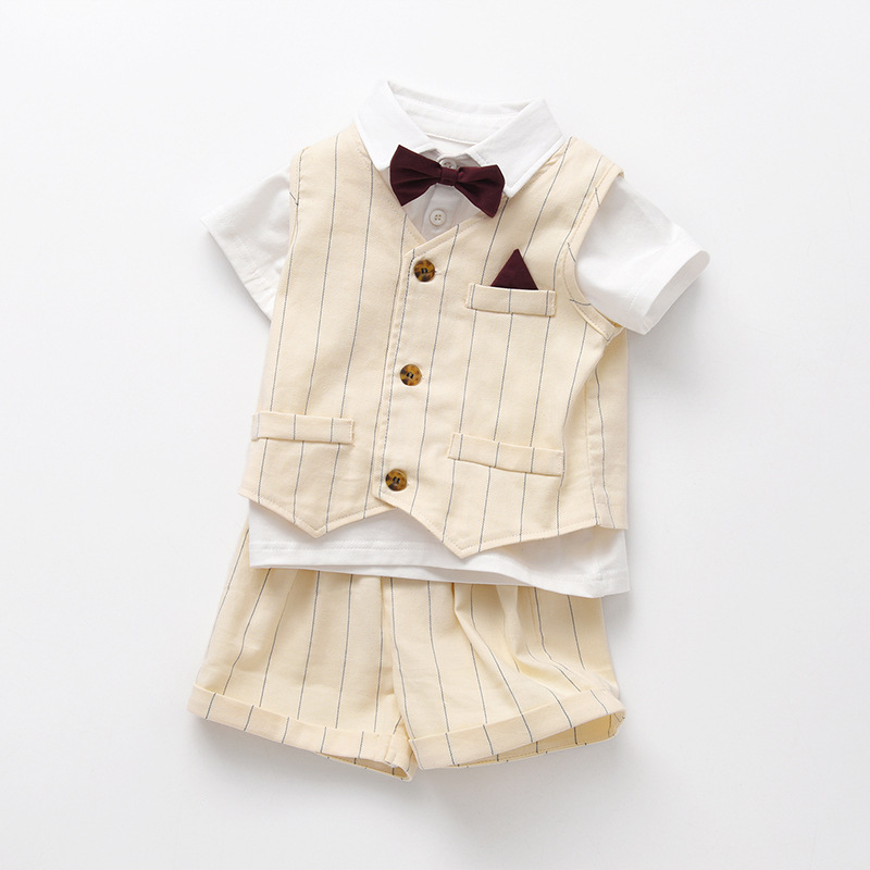 新品潮流男童套装夏季短袖儿童衣服一周岁绅士礼服夏装新款男宝宝