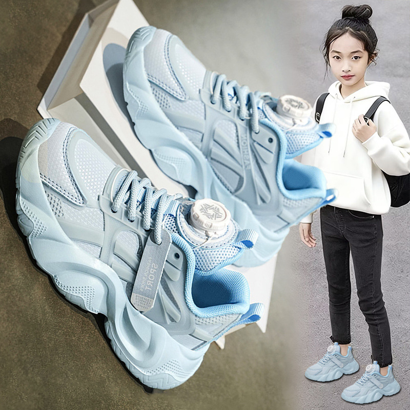 今年新品童鞋女童新款季儿童公主运动老爹鞋女孩软底大童跑步鞋爆