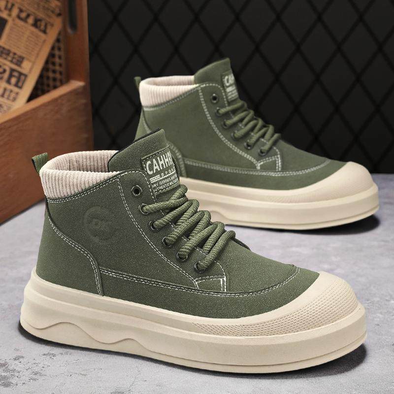 欧洲站高帮男鞋冬季板鞋青少年学生休闲运动鞋子男款马丁工装潮鞋