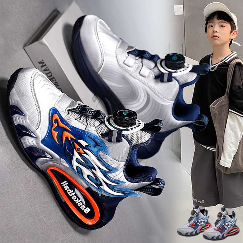 今年新品男童鞋季新款儿童运动鞋皮面防滑中大童篮球鞋男孩跑步纽