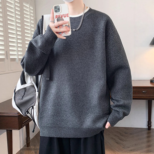 欧洲站冬季 加厚毛衣男初中高中学生保暖内搭线衣青少年大童打底针