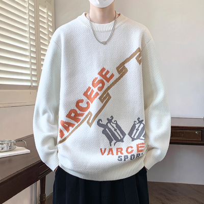 欧洲站冬季青少年毛衣男孩初中高中学生针织打底衫帅气大童装线衣