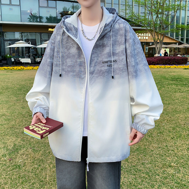 流行优选夏季冰丝防晒衣男款青少年轻薄款透气钓鱼防晒服初中高中