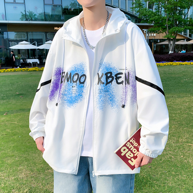 流行优选夏季防紫外线冰丝防晒衣男款轻薄款透气速干防晒服夏天青