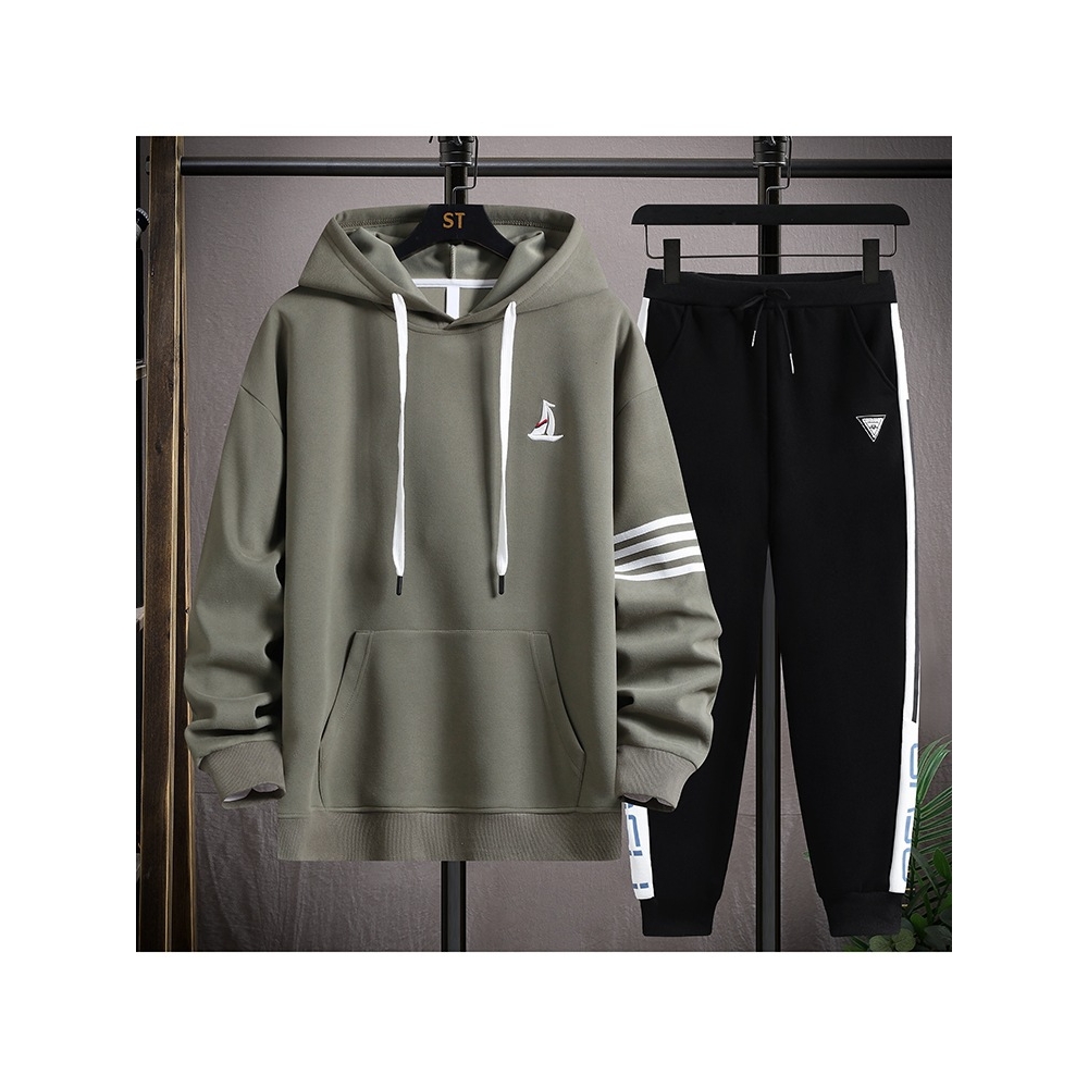 香港撤柜款连帽卫衣套装男孩初高中生学生外套岁青少年装上衣