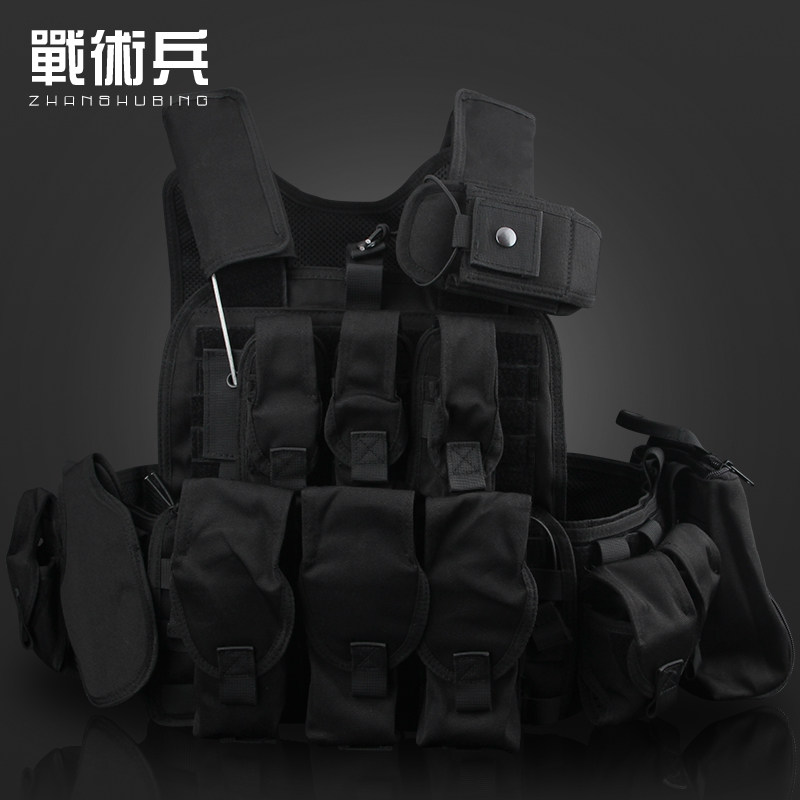 战术兵黑色重型背心多功