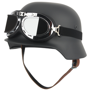 纯钢材质军迷收藏哈雷摩托车骑行防暴头盔安全帽 八佰德式 M35钢盔