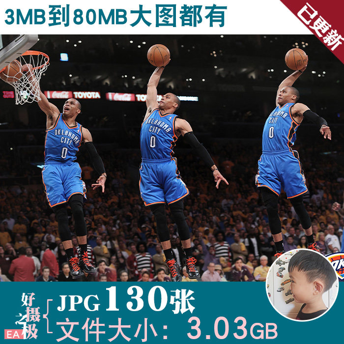 威斯布鲁克nba球星超高清4k12k壁纸海报装饰画蓝球馆喷绘图片素材