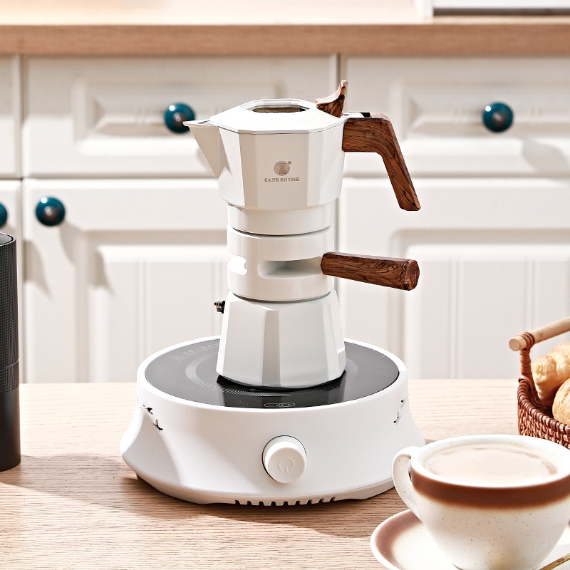 双阀摩卡壶煮咖啡壶家用电陶炉双压阀手冲咖啡壶套装便携咖啡器具