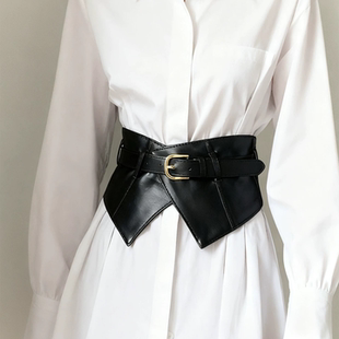 复古高级感宽腰封收腰显瘦搭配衬衫连衣裙松紧腰带cosplay配饰