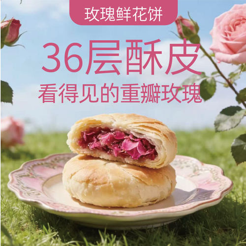 鲜花饼云南特产玫瑰花糕点早餐