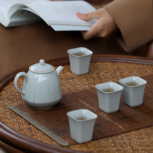 北溪堂 方隅小套组陶瓷功夫茶具整套一壶四杯茶壶商务礼品礼盒