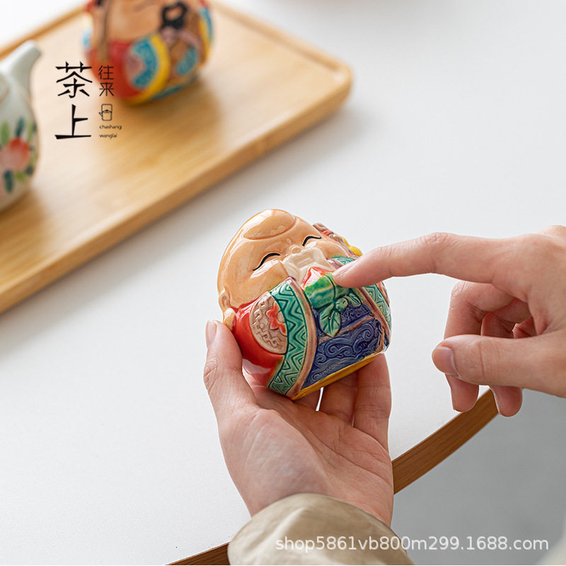 福禄寿摆件台湾交趾陶工艺品汽车挂饰中式家居装饰节日伴手礼