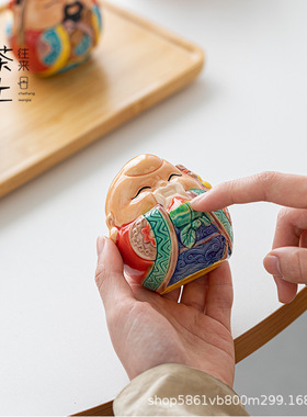 福禄寿摆件台湾交趾陶工艺品汽车挂饰中式家居装饰节日伴手礼