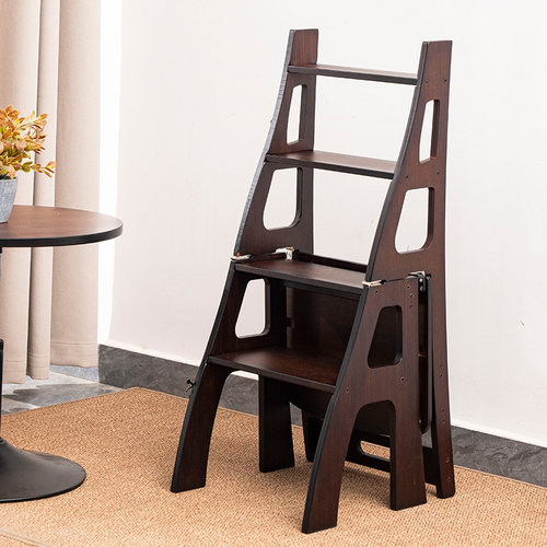 折叠梯凳登高梯凳椅家用爬梯人字梯小型轻便凳子两用梯非实木加厚