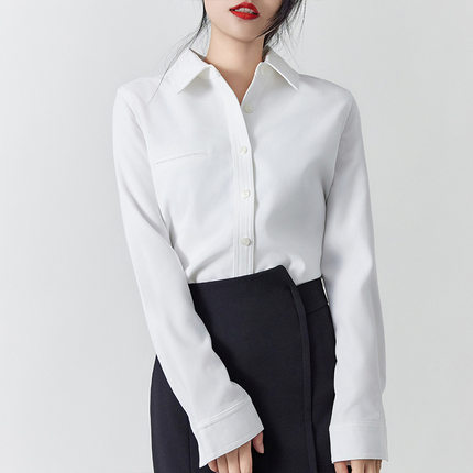TIDE BLEND通勤叠穿灯芯绒衬衫女秋冬打底内搭上衣加厚磨毛衬衣
