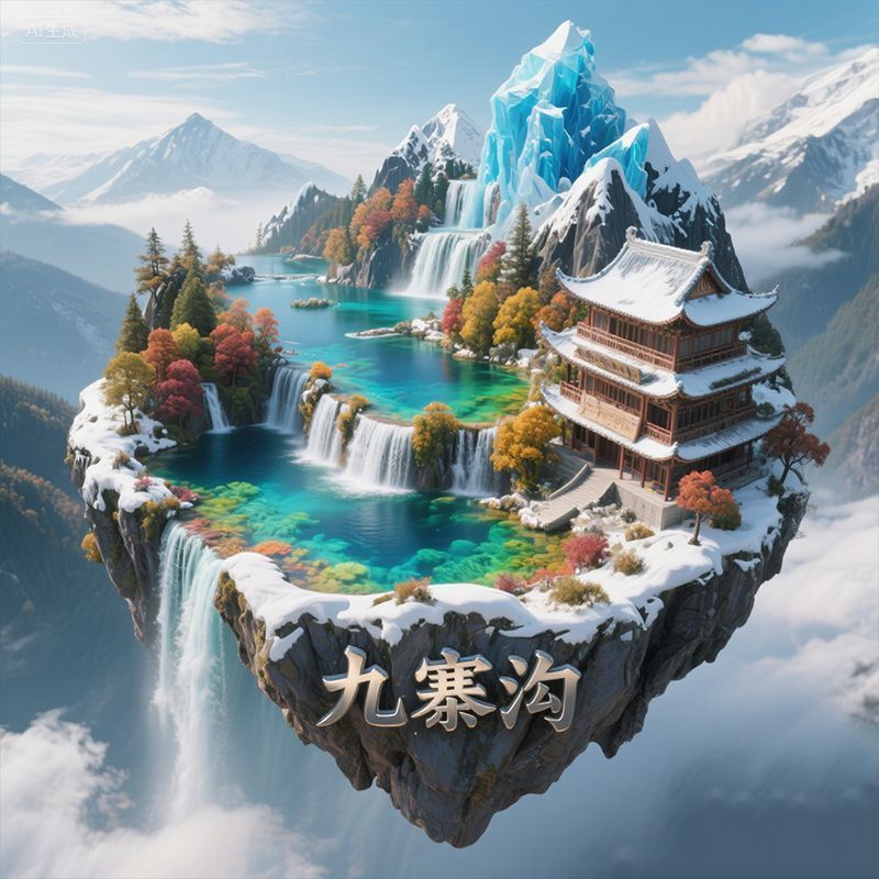 【九寨沟】金属磁吸浮雕冰箱贴5A旅游景点纪念品建筑文创礼物品