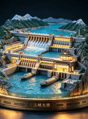长江三峡大坝金属浮雕立体冰
