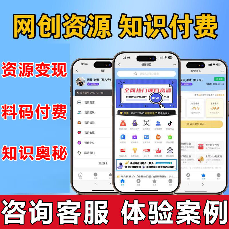 知识付费H5网页卖料app开发企业形象VI设计